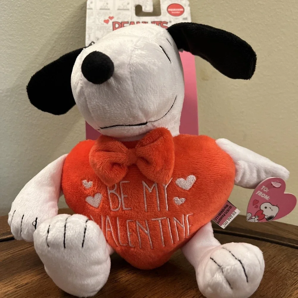 Peanuts Plush Squeaky Dog Toy Snoopy Be My Valentine Dog Toy